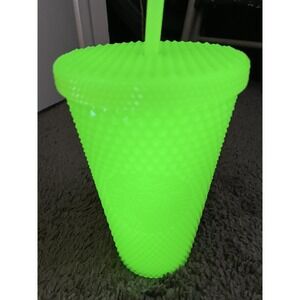 Starbucks 16oz Tumbler Studded Lemongrass Glow in the Dark 2022 Straw‎ Halloween
